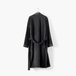 Carré Blanc Peignoir homme coton col kimono Silvalys carbone|Homme Coffrets Cadeaux|Peignoirs Homme