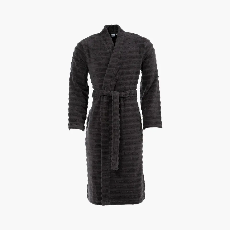 Carré Blanc Peignoir homme coton col kimono Azulejos anthracite|Homme Peignoirs Homme