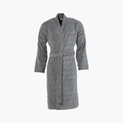 Carré Blanc Peignoir homme coton col kimono Grizzli gris|Homme Peignoirs Homme