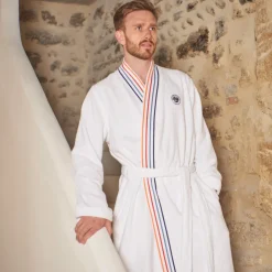 Carré Blanc Peignoir homme coton col kimono Roland-Garros 2024 Ace|Homme Coffrets Cadeaux|Roland-garroscollab