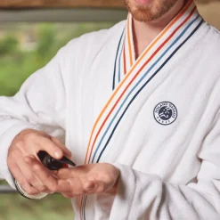 Carré Blanc Peignoir homme coton col kimono Roland-Garros 2024 Ace|Homme Coffrets Cadeaux|Roland-garroscollab