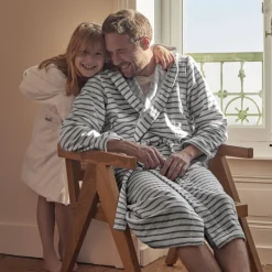 Carré Blanc Peignoir homme coton et polyester à capuche Hauban|Homme Peignoirs Homme