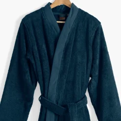 Carré Blanc Peignoir homme coton moelleux Roméo bleu|Homme Peignoirs Homme