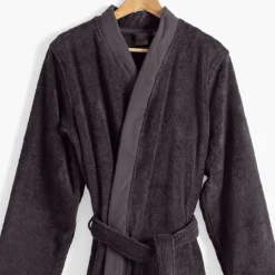 Carré Blanc Peignoir homme coton moelleux Roméo anthracite|Homme Peignoirs Homme