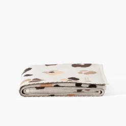 Carré Blanc Plaid coton maille jacquard Ysée ivoire|Femme Coffrets Cadeaux