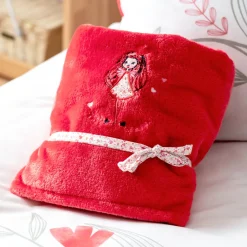 Carré Blanc Plaid polaire Mes Rêves rouge tendre|Enfant Accessoires
