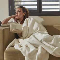 Carré Blanc Plaid polaire Oslo ivoire|Femme Coffrets Cadeaux|Plaids Et Couvre-lits