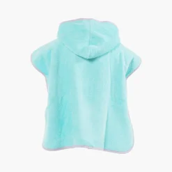 Carré Blanc Poncho enfant coton à capuche Calliopé lagon|Enfant Ponchos
