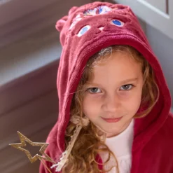 Carré Blanc Poncho enfant Kittyful Cassis|Enfant Robes De Chambre
