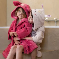 Carré Blanc Robe de chambre enfant polaire Happyful magnolia|Enfant Robes De Chambre