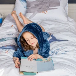 Carré Blanc Robe de chambre enfant polaire à capuche Océanos|Enfant Robes De Chambre