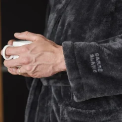 Carré Blanc Robe de chambre polaire homme Gabriel carbone|Homme Coffrets Cadeaux|Robe De Chambre Homme