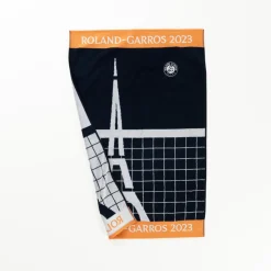 Carré Blanc Serviette de plage joueur•se coton bio Roland-Garros 2023 marine| La Plage