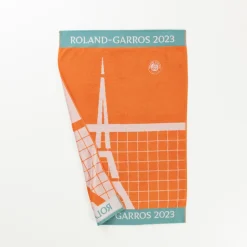 Carré Blanc Serviette de plage joueur•se coton bio Roland-Garros 2023 terre battue| La Plage