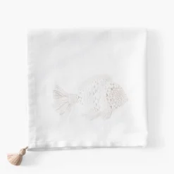 Carré Blanc Serviette de table coton Mykonos blanc| Serviettes De Table