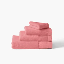 Carré Blanc Serviette de toilette bouclette de coton biologique Source pétale| Serviettes De Toilette