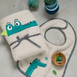 Carré Blanc Serviette de toilette bouclette de coton Crocoful|Enfant Serviettes De Toilette