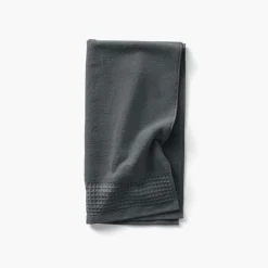 Carré Blanc Serviette de toilette bouclette de coton biologique Source fusain| Serviettes De Toilette