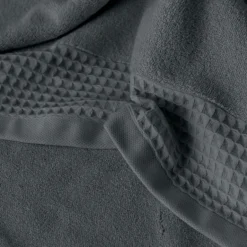 Carré Blanc Serviette de toilette bouclette de coton biologique Source fusain| Serviettes De Toilette