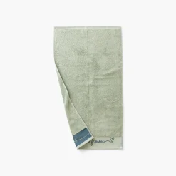 Carré Blanc Serviette de toilette bouclette de coton Simones eucalyptus| Serviettes De Toilette