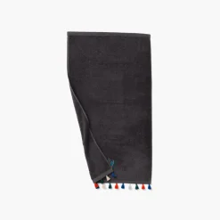 Carré Blanc Serviette de toilette bouclette de coton Balata anthracite| Serviettes De Toilette