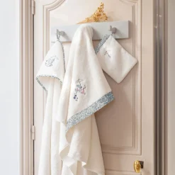 Carré Blanc Serviette de toilette coton bio Dandine ivoire|Enfant Serviettes De Toilette