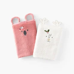 Carré Blanc Serviette de toilette coton Xmasful ivoire|Enfant Serviettes De Toilette|Nouveautés Bébénew