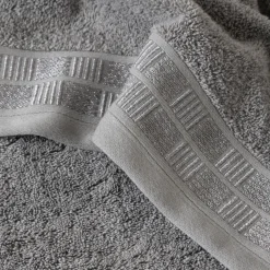 Carré Blanc Serviette de toilette coton Titane gris étain| Serviettes De Toilette
