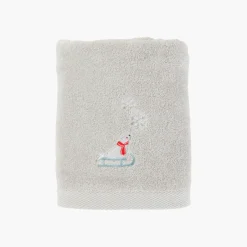 Carré Blanc Serviette de toilette coton Artica perle|Enfant Serviettes De Toilette