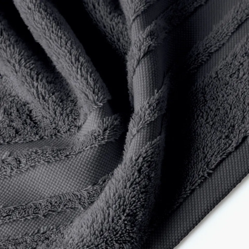 Carré Blanc Serviette de toilette coton Lola II ardoise| Serviettes De Toilette