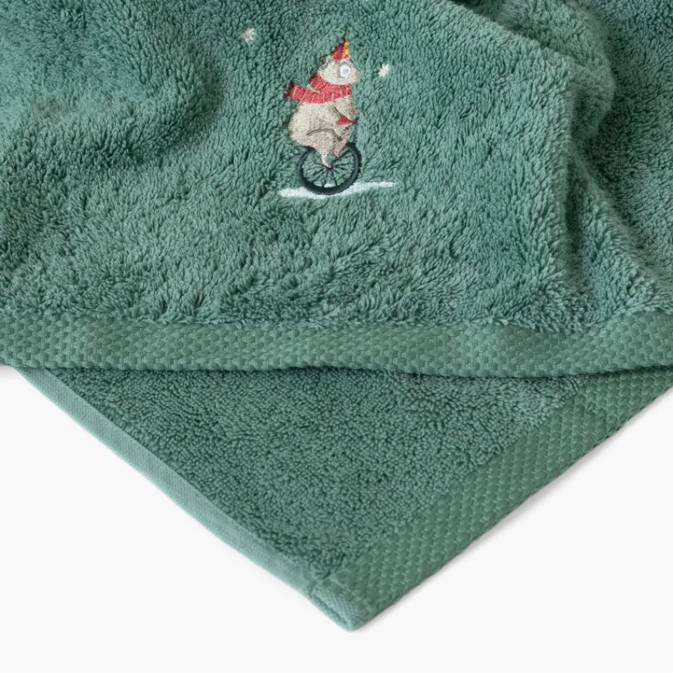 Carré Blanc Serviette de toilette coton Féeries vert tendre|Enfant Serviettes De Toilette