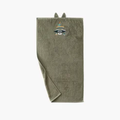Carré Blanc Serviette de toilette coton Playful kaki|Enfant Serviettes De Toilette