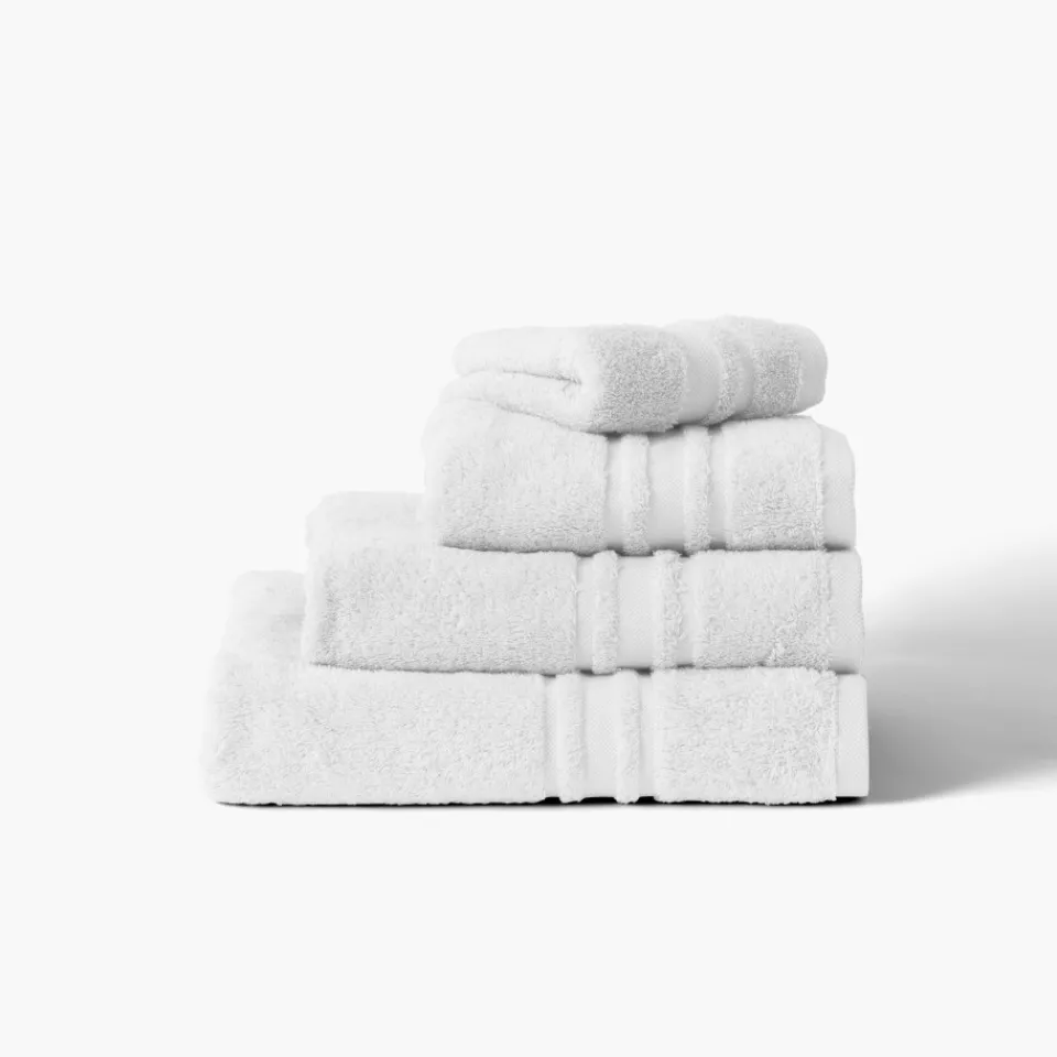 Carré Blanc Serviette de toilette coton Lola II blanc| Serviettes De Toilette
