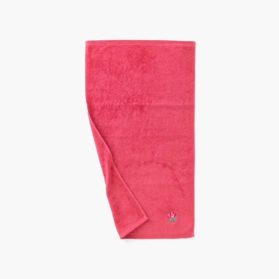 Carré Blanc Serviette de toilette coton Protea rose pitaya| Serviettes De Toilette