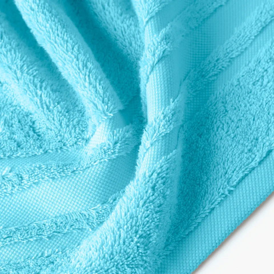 Carré Blanc Serviette de toilette coton Lola II turquoise| Serviettes De Toilette
