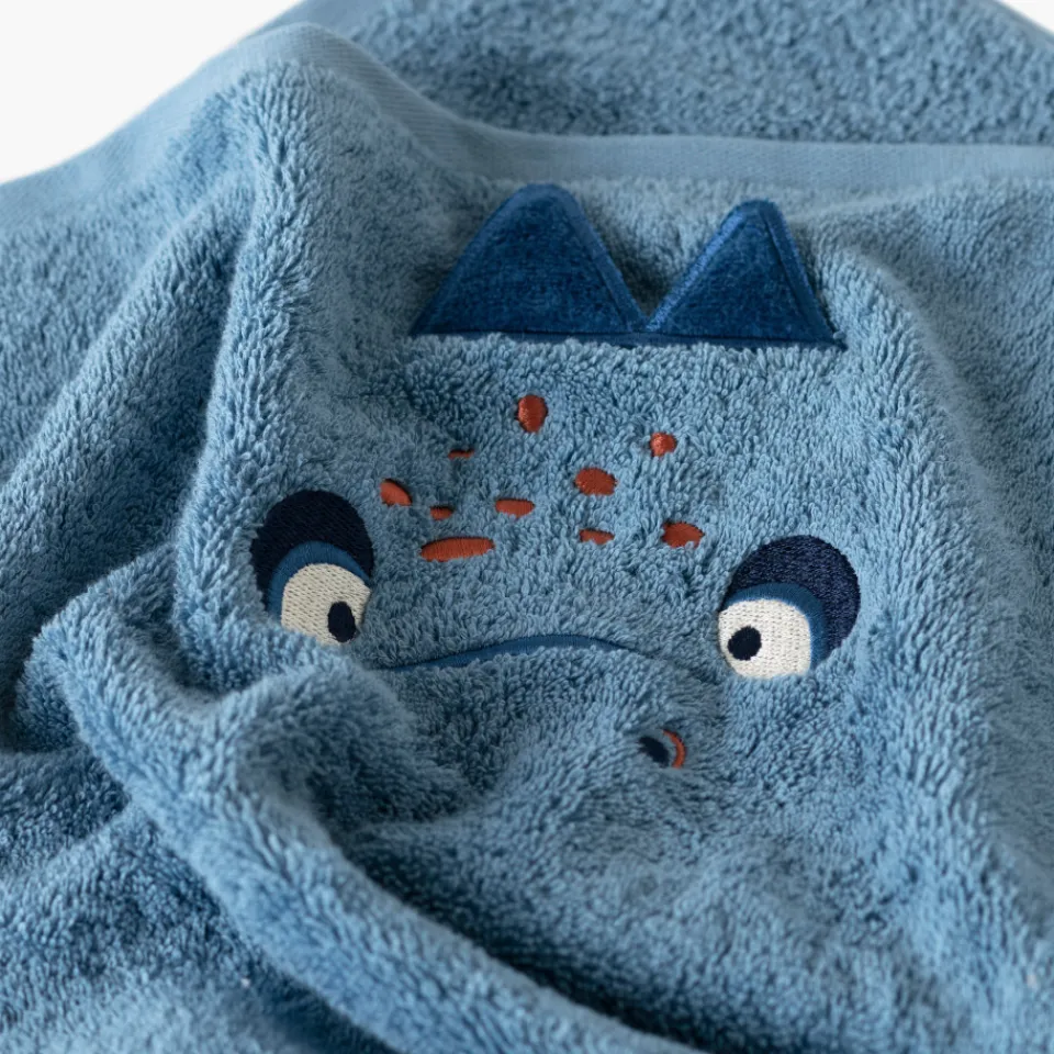 Carré Blanc Serviette de toilette coton Happyful bleu céleste|Enfant Serviettes De Toilette