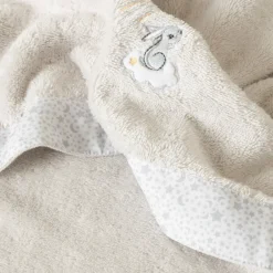 Carré Blanc Serviette de toilette coton bio Illumine craie|Enfant Serviettes De Toilette