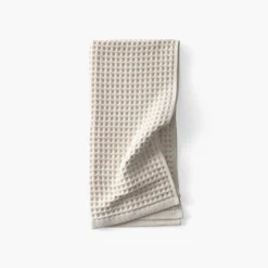 Carré Blanc Serviette de toilette coton bio Quadro naturel| Serviettes De Toilette
