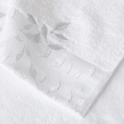 Carré Blanc Serviette de toilette coton et viscose de bambou Equinoxe neige| Serviettes De Toilette