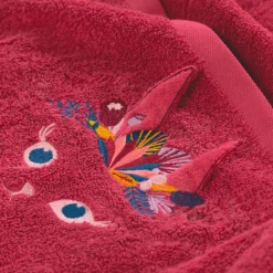 Carré Blanc Serviette de toilette coton Kittyful cassis|Enfant Serviettes De Toilette