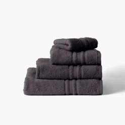Carré Blanc Serviette de toilette coton Lola II anthracite| Serviettes De Toilette