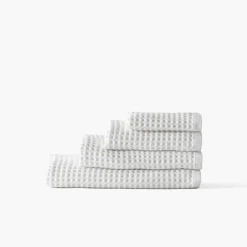 Carré Blanc Serviette de toilette coton bio Quadro blanc| Serviettes De Toilette
