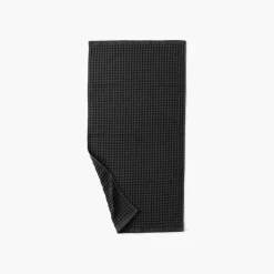 Carré Blanc Serviette de toilette coton bio Quadro charbon| Serviettes De Toilette