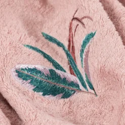 Carré Blanc Serviette de toilette coton et viscose de bambou Calathéa rose| Serviettes De Toilette