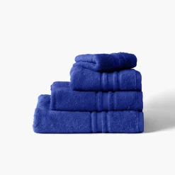 Carré Blanc Serviette de toilette coton Lola II cobalt| Serviettes De Toilette