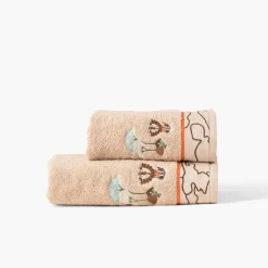 Carré Blanc Serviette de toilette coton bio Safari|Enfant Serviettes De Toilette