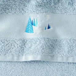 Carré Blanc Serviette de toilette phosphorescente coton Stellaire bleu banquise|Enfant Serviettes De Toilette|Nouveautés Bébénew