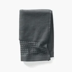 Carré Blanc Serviette invité bouclette de coton biologique Source fusain| Serviettes Invité