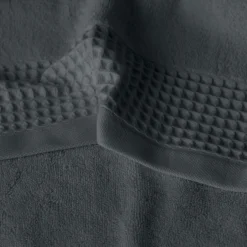 Carré Blanc Serviette invité bouclette de coton biologique Source fusain| Serviettes Invité