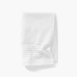 Carré Blanc Serviette invité bouclette de coton biologique Source blanc| Serviettes Invité